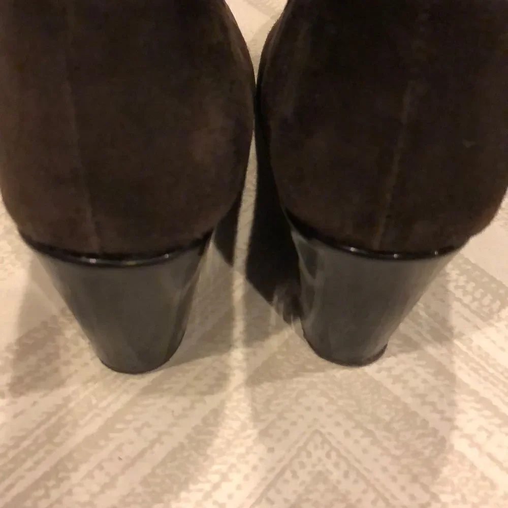 Taryn Rose Brown Suede Wedge Low Boots